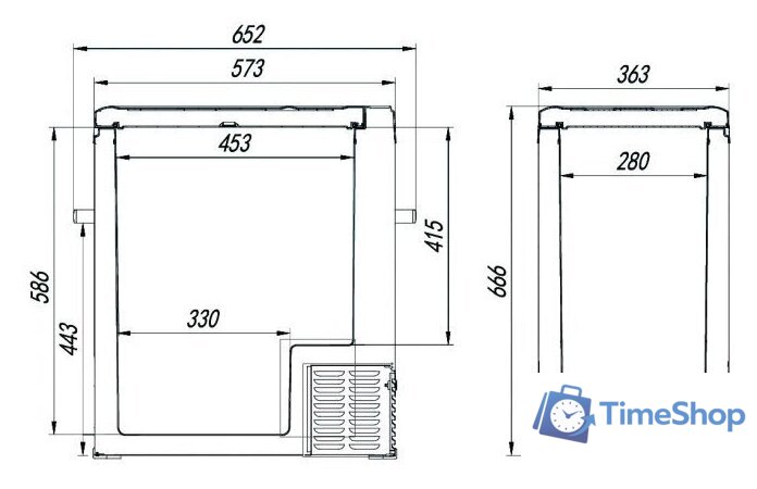 Компрессорный автохолодильник Alpicool C75 (без внешней батареи, без адаптера 220В) - Изображение №5 — Интернет-магазин Time-Shop