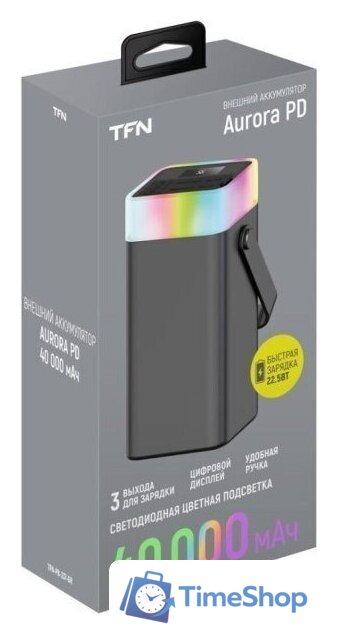 Внешний аккумулятор TFN Apollo RGB 22.5W 40000mAh (серый) - Изображение №4 — Интернет-магазин Time-Shop