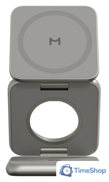Беспроводное зарядное Magssory Fold Pro 3 в 1 WCH063 (титановый) - Изображение №2 — Интернет-магазин Time-Shop