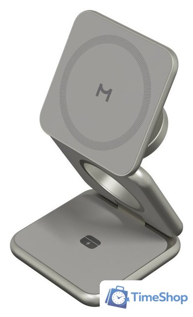 Беспроводное зарядное Magssory Fold Pro 3 в 1 WCH063 (титановый) - Изображение №5 — Интернет-магазин Time-Shop