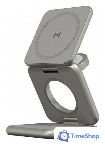 Беспроводное зарядное Magssory Fold Pro 3 в 1 WCH063 (титановый) - Изображение №1 — Интернет-магазин Time-Shop