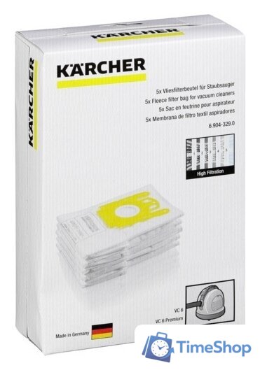 Комплект одноразовых мешков Karcher 6.904-329.0 - Изображение №2 — Интернет-магазин Time-Shop