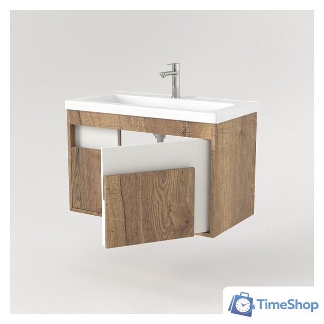  Дабер Тумба под умывальник 016 Тобага/Эридан 80 Т16.8Т.0.21 (дуб галифакс/белый) - Изображение №2 — Интернет-магазин Time-Shop