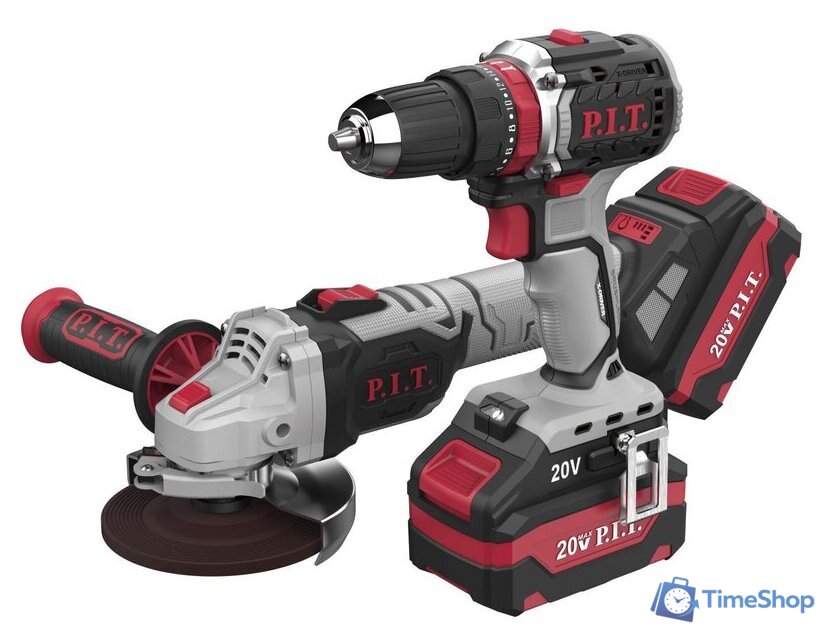  P.I.T. P0001-02 (шуруповерт, болгарка, 2 АКБ, кейс) - Изображение №1 — Интернет-магазин Time-Shop