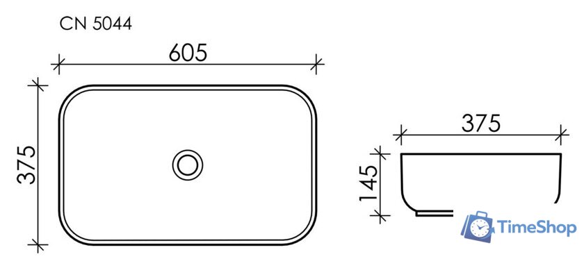 Умывальник Ceramica Nova Element CN5044 - Изображение №7 — Интернет-магазин Time-Shop