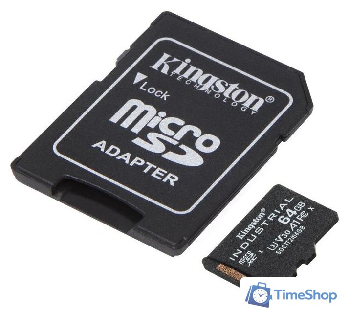 Карта памяти Kingston Industrial microSDXC SDCIT2/64GB 64GB (с адаптером) - Изображение №2 — Интернет-магазин Time-Shop