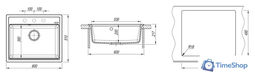Кухонная мойка ZorG Rock 60 Premium beige - Изображение №5 — Интернет-магазин Time-Shop
