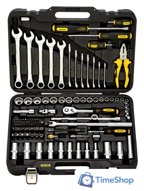 Универсальный набор инструментов Berger BG100-3814 (100 предметов) - Изображение №1 — Интернет-магазин Time-Shop