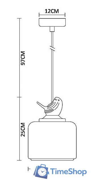 Подвесная люстра Arte Lamp Passero A8029SP-1WH - Изображение №2 — Интернет-магазин Time-Shop