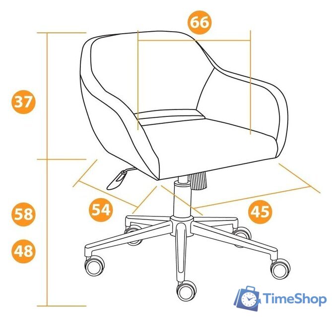 Офисное кресло TetChair Modena (флок, хром/синий) - Изображение №14 — Интернет-магазин Time-Shop