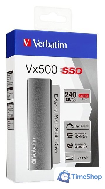 Внешний накопитель Verbatim Vx500 240GB 47442 - Изображение №3 — Интернет-магазин Time-Shop