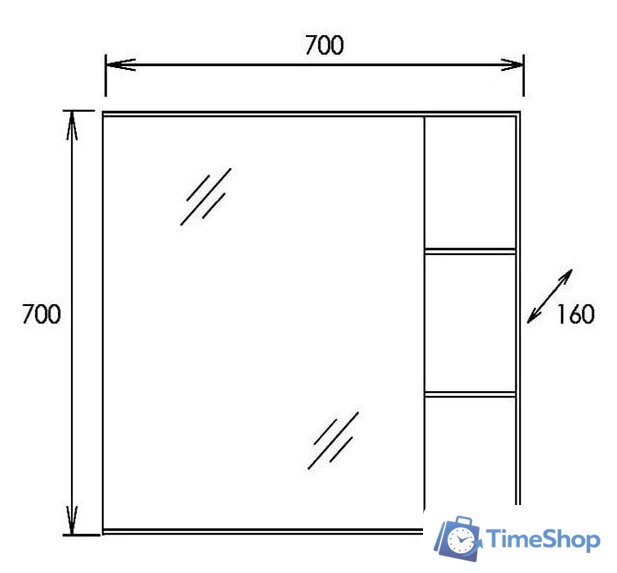  Onika Шкаф с зеркалом Легран 70.00У 207036 - Изображение №6 — Интернет-магазин Time-Shop