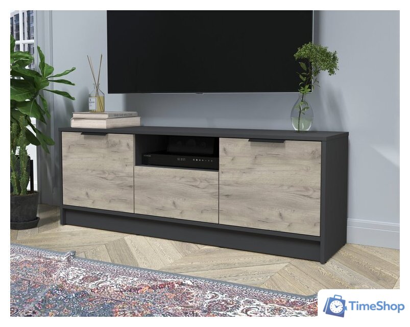 Тумба Интерлиния ТВ Концепт КТ-ТВ3-50 (дуб серый/антрацит) - Изображение №3 — Интернет-магазин Time-Shop