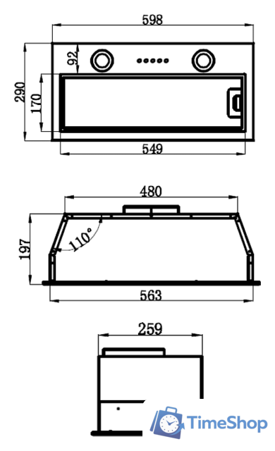 Кухонная вытяжка MAUNFELD Thames 601PM (нержавеющая сталь) - Изображение №2 — Интернет-магазин Time-Shop