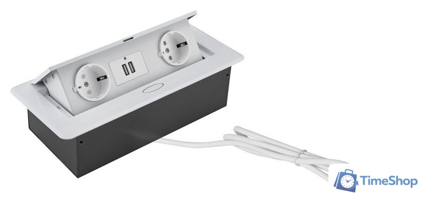 Сетевой фильтр CACTUS CS-SOCKET-EU/USBA-WH - Изображение №1 — Интернет-магазин Time-Shop