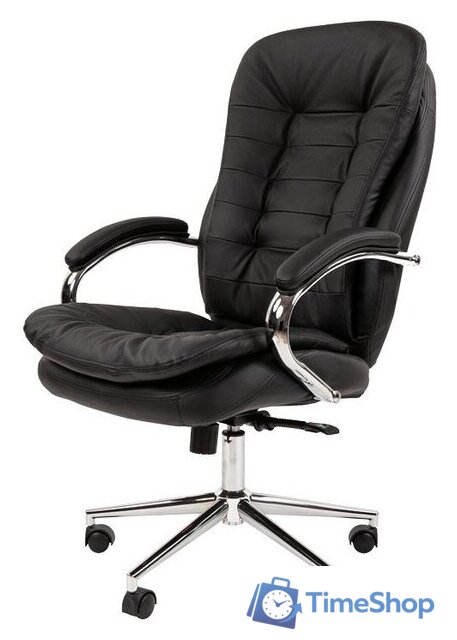 Офисное кресло CHAIRMAN 795 N (кожа, черный) - Изображение №4 — Интернет-магазин Time-Shop