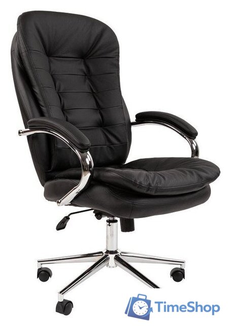 Офисное кресло CHAIRMAN 795 N (кожа, черный) - Изображение №1 — Интернет-магазин Time-Shop