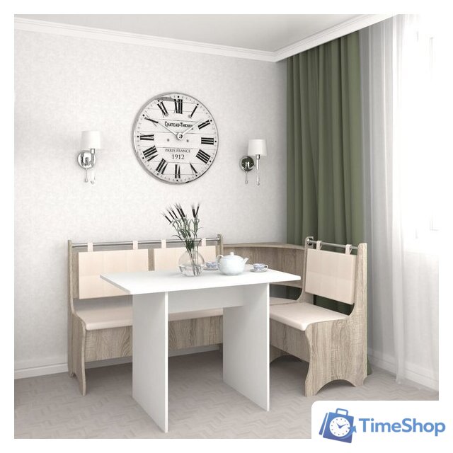 Угловой диван Mio Tesoro Оазис-2 108x163 (дуб сонома/ваниль) - Изображение №3 — Интернет-магазин Time-Shop