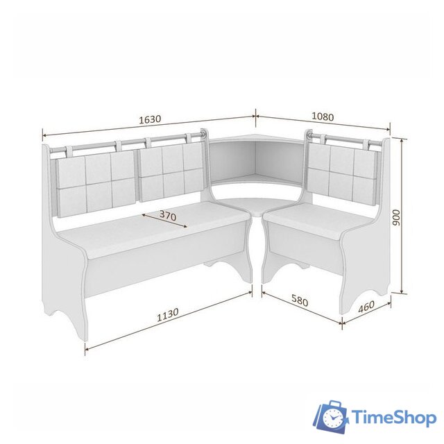 Угловой диван Mio Tesoro Оазис-2 108x163 (дуб сонома/ваниль) - Изображение №4 — Интернет-магазин Time-Shop