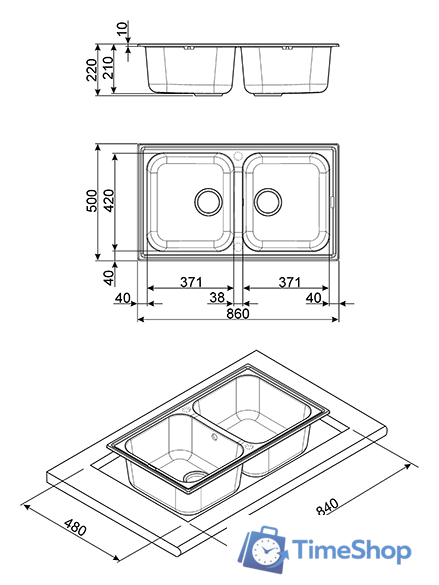 Кухонная мойка Smeg LZ862A2 - Изображение №2 — Интернет-магазин Time-Shop