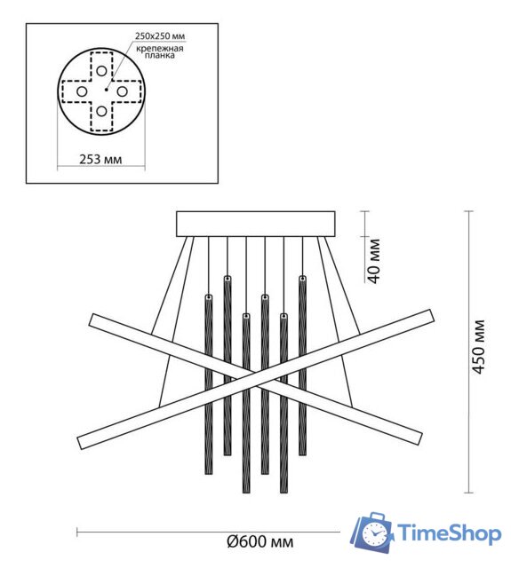 Люстра средней высоты Odeon Light Monica 3901/70CL - Изображение №5 — Интернет-магазин Time-Shop