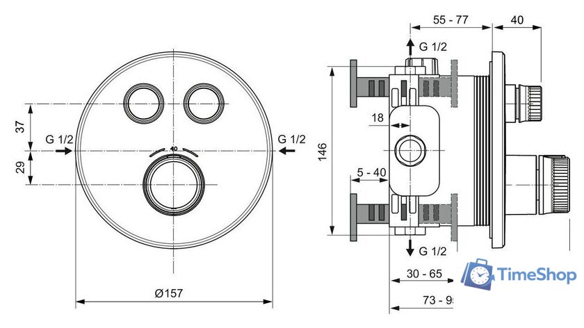 Душевая система  Ideal Standard Ceratherm Navigo A7772AA - Изображение №12 — Интернет-магазин Time-Shop