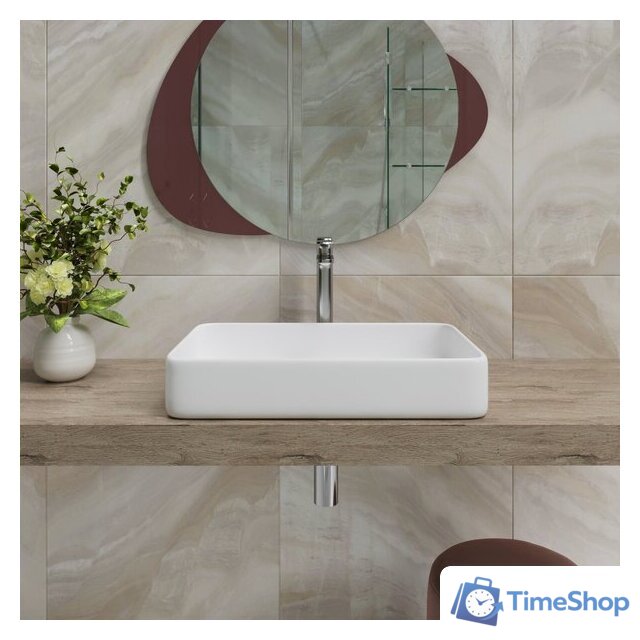 Умывальник Lauter 21842 + клапан 21190W + сифон 21635W (белый матовый) - Изображение №10 — Интернет-магазин Time-Shop