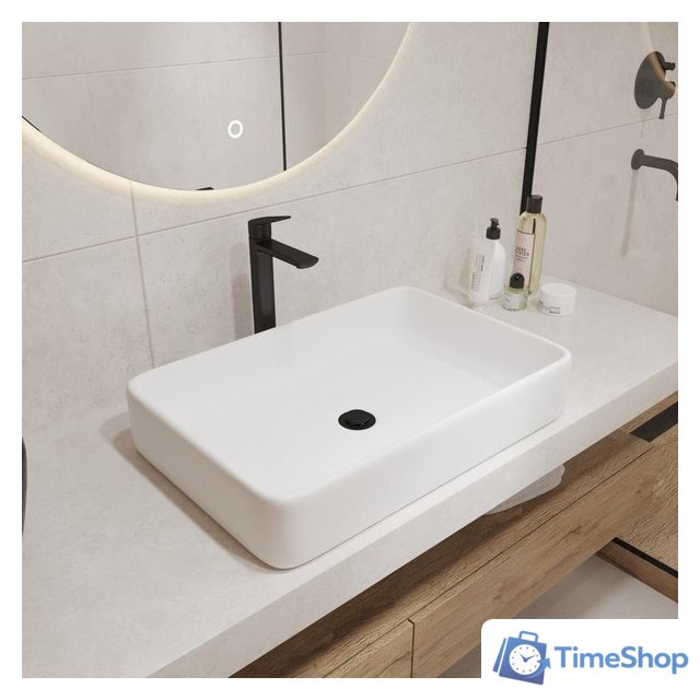 Умывальник Lauter 21842 + клапан 21190W + сифон 21635W (белый матовый) - Изображение №4 — Интернет-магазин Time-Shop