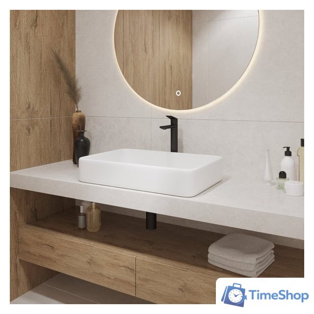 Умывальник Lauter 21842 + клапан 21190W + сифон 21635W (белый матовый) - Изображение №6 — Интернет-магазин Time-Shop