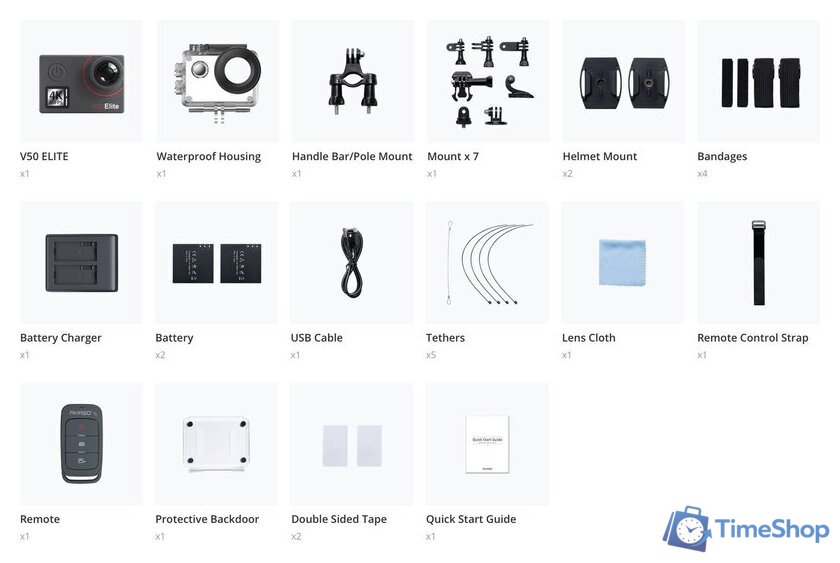 Экшен-камера Akaso V50 Elite SYA0074-GY - Изображение №4 — Интернет-магазин Time-Shop