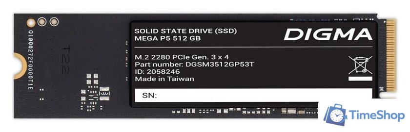 SSD Digma Mega P5 512GB DGSM3512GP53T - Изображение №1 — Интернет-магазин Time-Shop