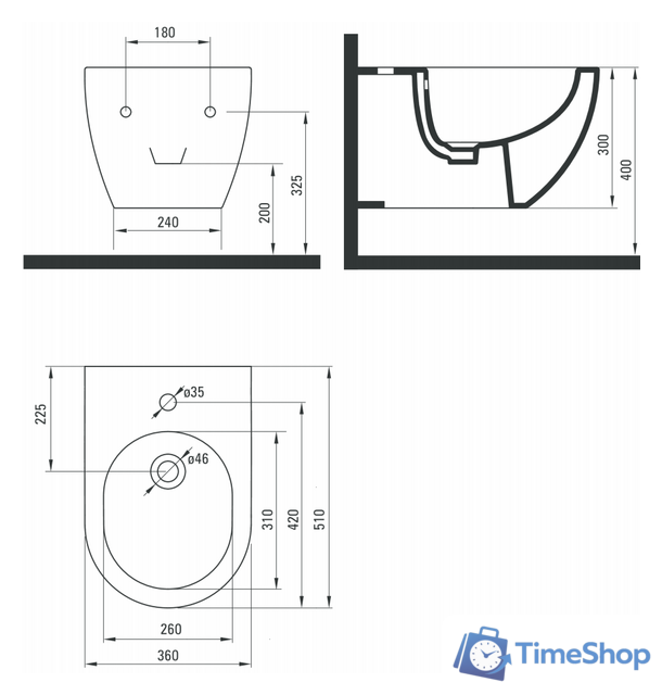 Биде Deante Peonia CDE 6BPW - Изображение №2 — Интернет-магазин Time-Shop