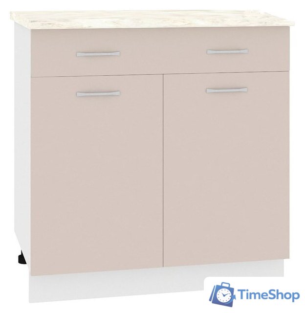 Шкаф напольный Кортекс-мебель Корнелия Лира НШ80р1ш (капучино/королевский опал) - Изображение №1 — Интернет-магазин Time-Shop