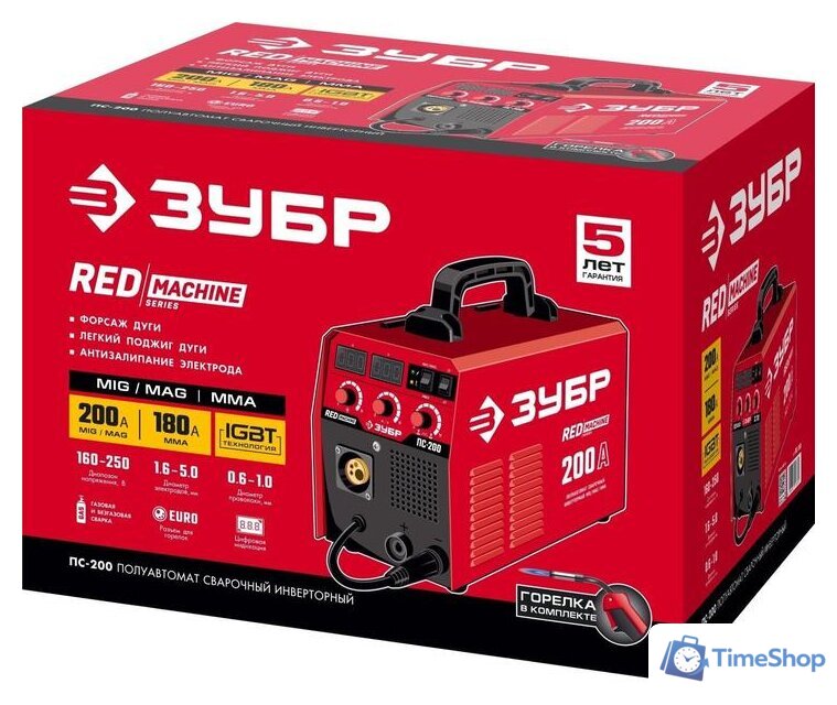 Сварочный инвертор Зубр ПС-200 - Изображение №7 — Интернет-магазин Time-Shop