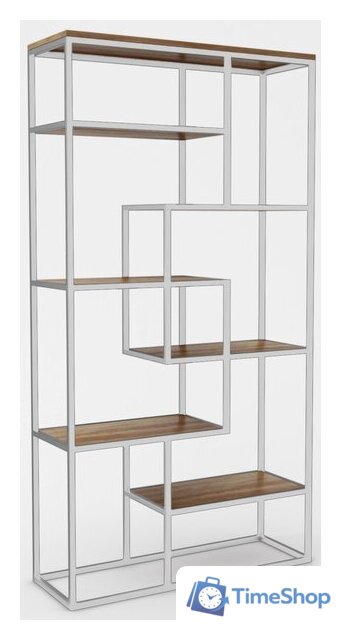 Стеллаж Hype Mebel Зиг-Заг-2 120x200 (белый/дуб галифакс олово) - Изображение №1 — Интернет-магазин Time-Shop