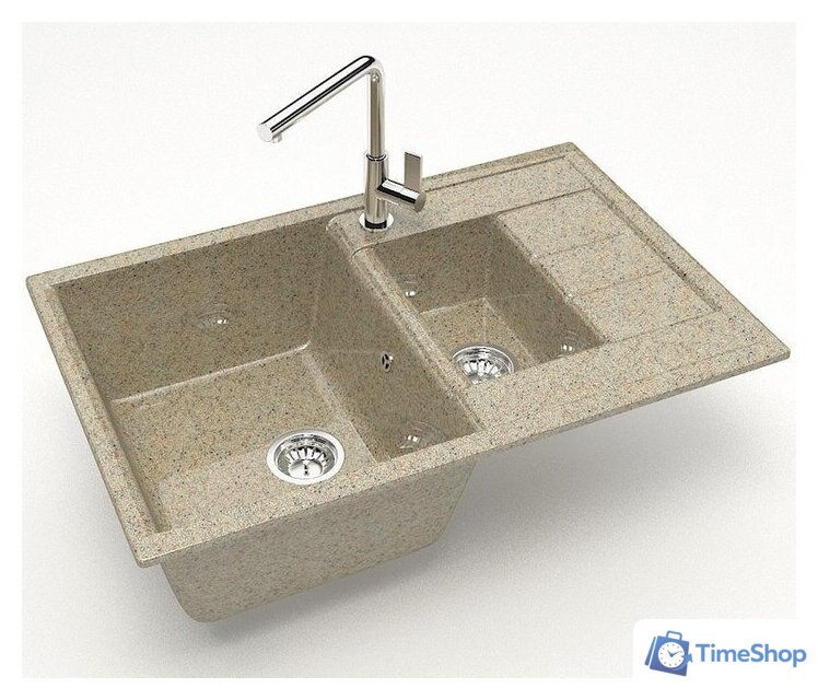 Кухонная мойка MARRBAXX Карельский камень модель 210/Q5 F210Q005 (песочный) - Изображение №2 — Интернет-магазин Time-Shop