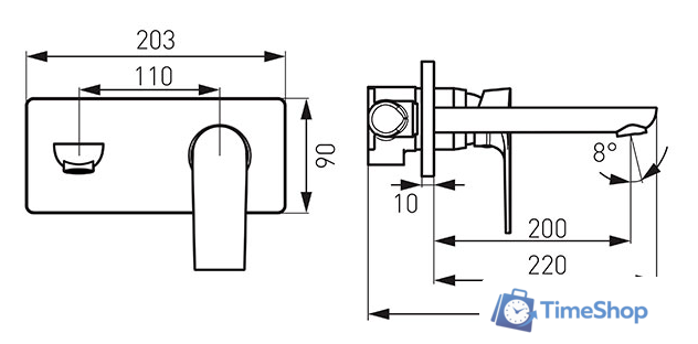 Смеситель Ferro Algeo Square BAQ3PA22 - Изображение №2 — Интернет-магазин Time-Shop