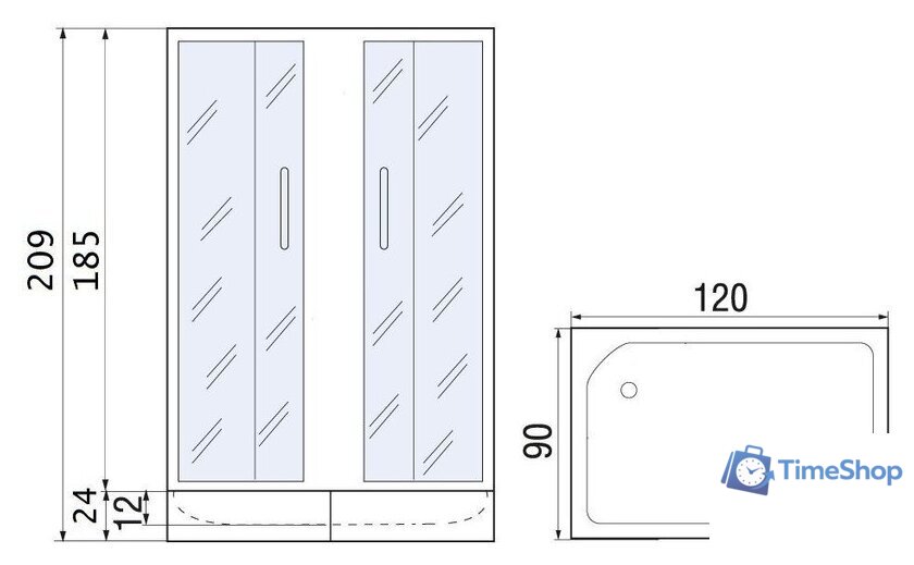 Душевой уголок River Don XL 120/90/24 MT R - Изображение №4 — Интернет-магазин Time-Shop