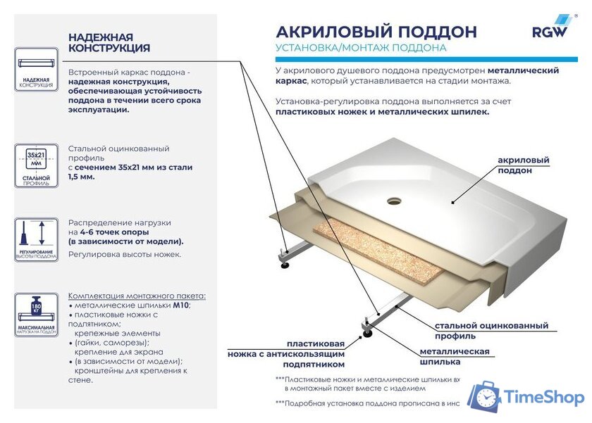 Душевой поддон RGW Style 140x80 - Изображение №4 — Интернет-магазин Time-Shop