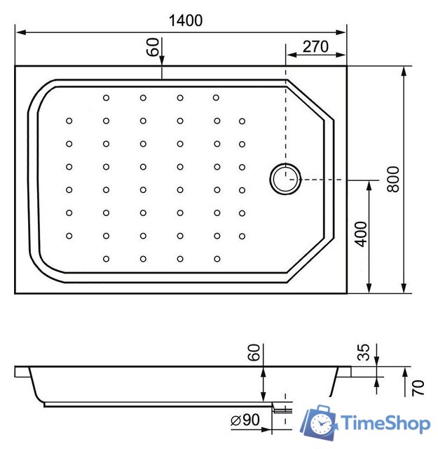 Душевой поддон RGW Style 140x80 - Изображение №3 — Интернет-магазин Time-Shop
