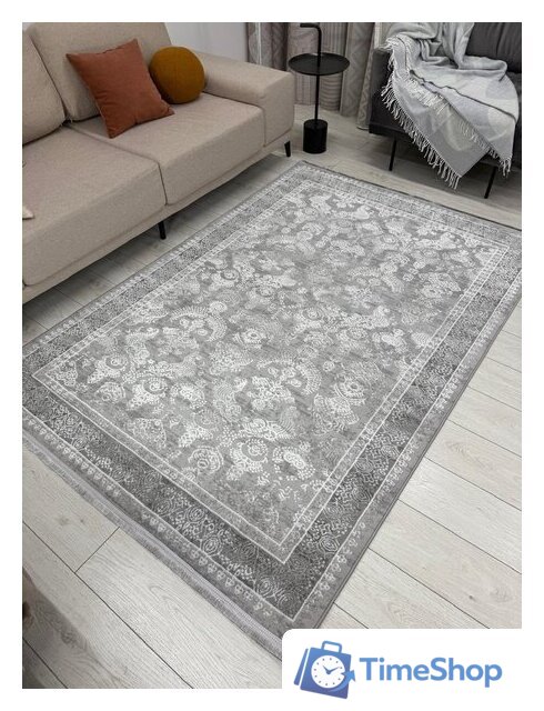 Ковер для жилой комнаты Radjab Carpet Афина Прямоугольник 9008A 12793RK (2.4x3.4, Grey/Cream) - Изображение №2 — Интернет-магазин Time-Shop