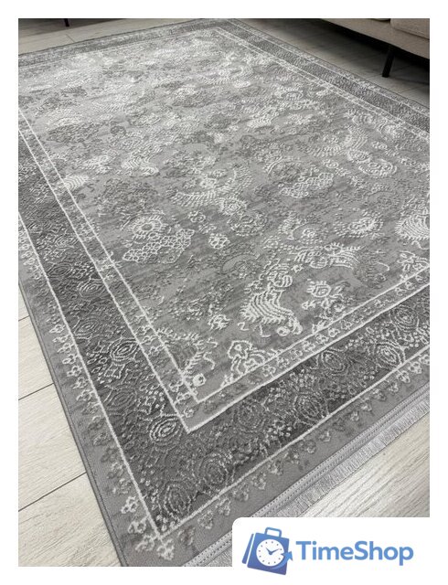 Ковер для жилой комнаты Radjab Carpet Афина Прямоугольник 9008A 12793RK (2.4x3.4, Grey/Cream) - Изображение №5 — Интернет-магазин Time-Shop