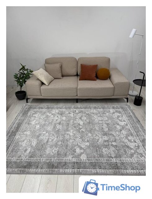Ковер для жилой комнаты Radjab Carpet Афина Прямоугольник 9008A 12793RK (2.4x3.4, Grey/Cream) - Изображение №4 — Интернет-магазин Time-Shop