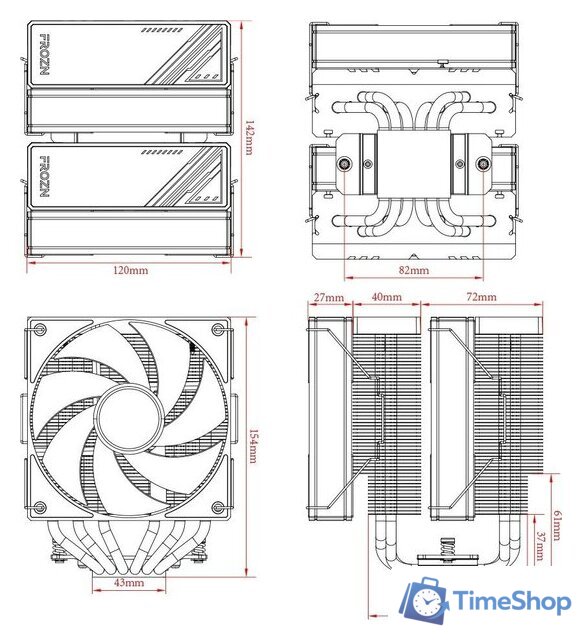 Кулер для процессора ID-Cooling Frozn A620 ARGB - Изображение №7 — Интернет-магазин Time-Shop