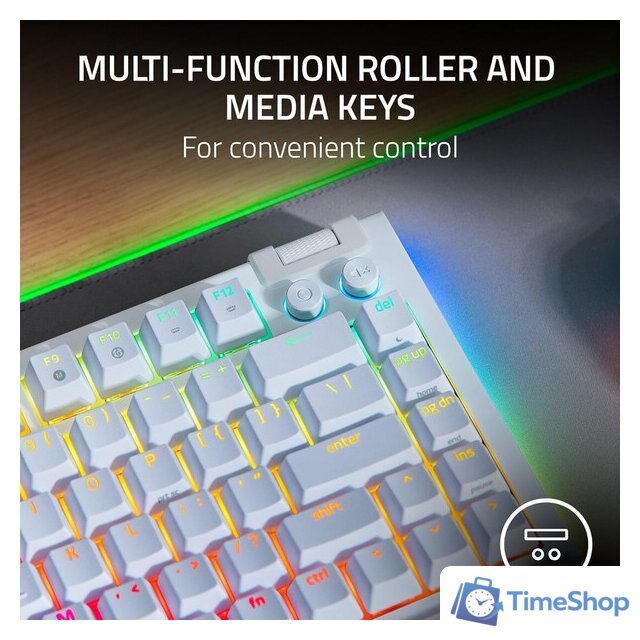 Клавиатура Razer BlackWidow V4 75% (белый, нет кириллицы) - Изображение №6 — Интернет-магазин Time-Shop