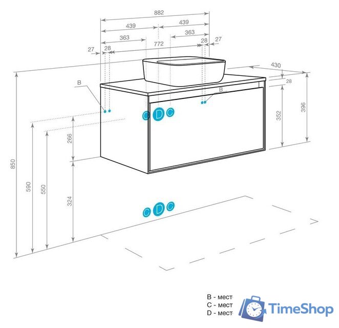  Акватон Тумба под умывальник Либерти 90 1A279901LYC70 - Изображение №18 — Интернет-магазин Time-Shop