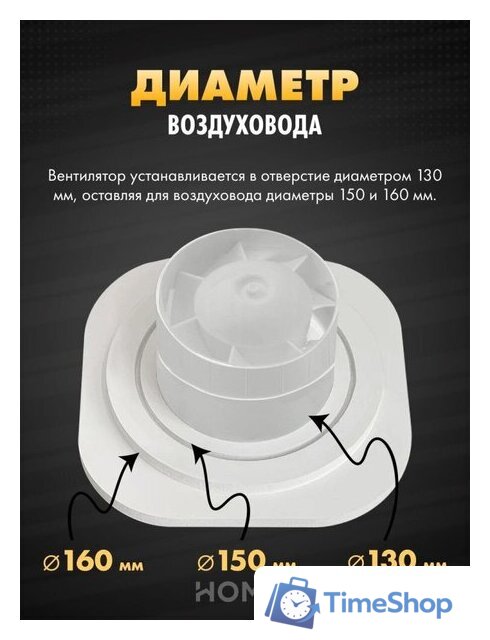 Вентиляционная решетка HOMY AIR круглый A125BRS d200 (черная) - Изображение №4 — Интернет-магазин Time-Shop