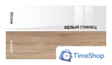 Стол Памир ПКС-11 правый (дуб сонома/белый глянец) - Изображение №4 — Интернет-магазин Time-Shop