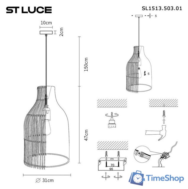 Подвесная люстра ST Luce SL1513.503.01 - Изображение №4 — Интернет-магазин Time-Shop