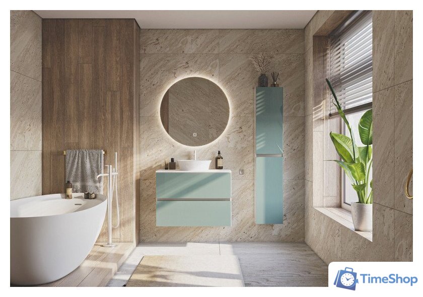  ЗОВ Тумба под умывальник Лира 80 L80MW0MAGVA-KP13W (белый/адриатик) - Изображение №4 — Интернет-магазин Time-Shop